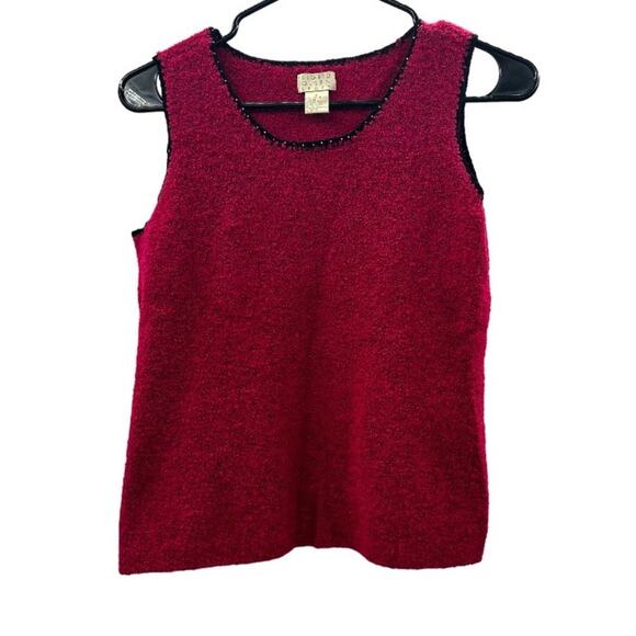 Vintage Sigrid Olsen Sport Burgundy Red Sleeveless Knit Top Size S - Picture 1 of 7